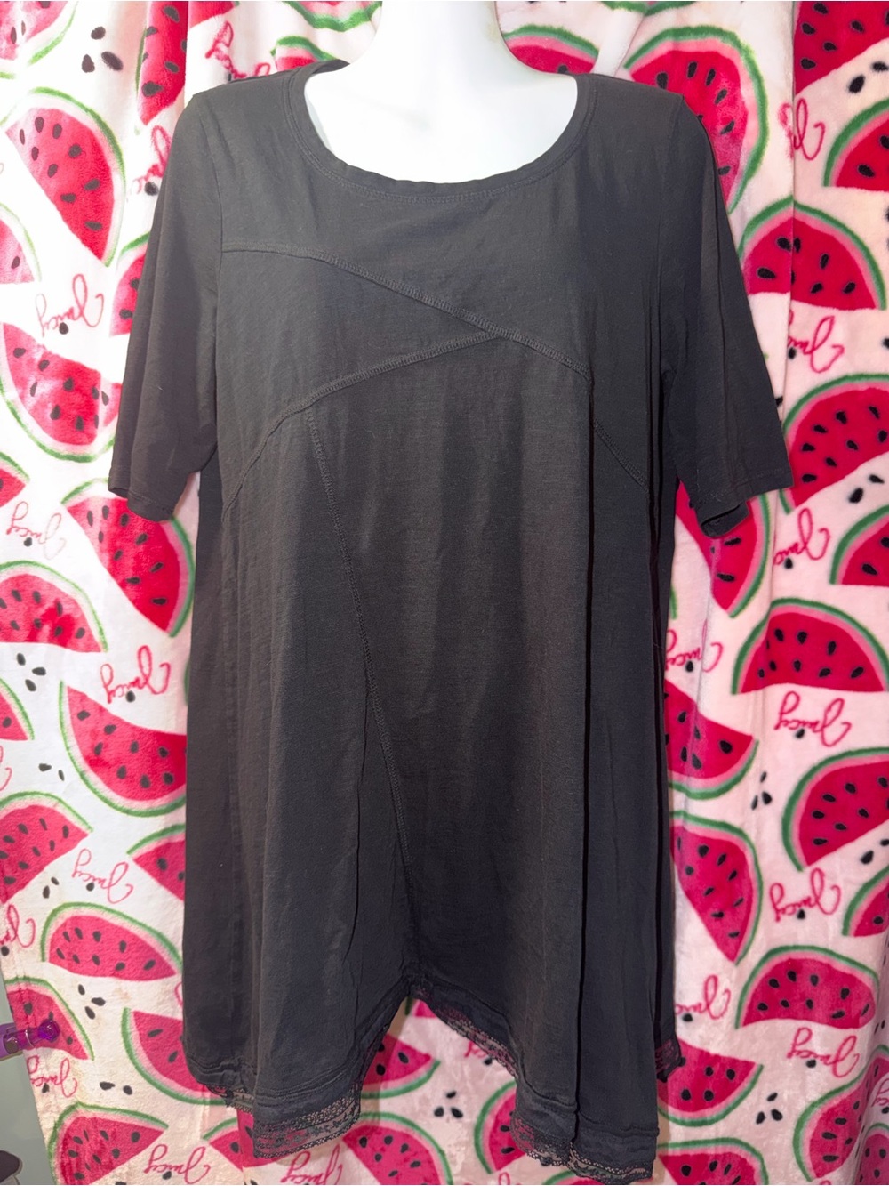 🖤 Style & Co. Short Sleeve Tunic Top with Mesh Trim